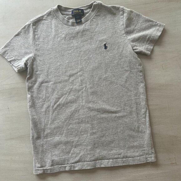 Ralph Lauren Polo T Shirt Youth Boy Size 7 Size Small Gray Short Sleeve - Picture 2 of 8